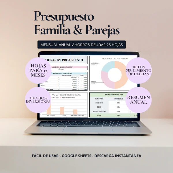 Familia + Parejas Plantilla de Presupuestos Hoja Excel